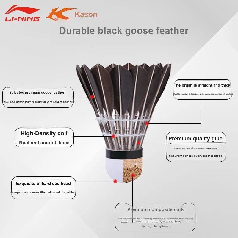 LiNing KD Collection KDB03 Duck Feather Shuttlecock 12 Pack Duck Feather All-Round Goose Feather Everyday Shuttlecocks-5