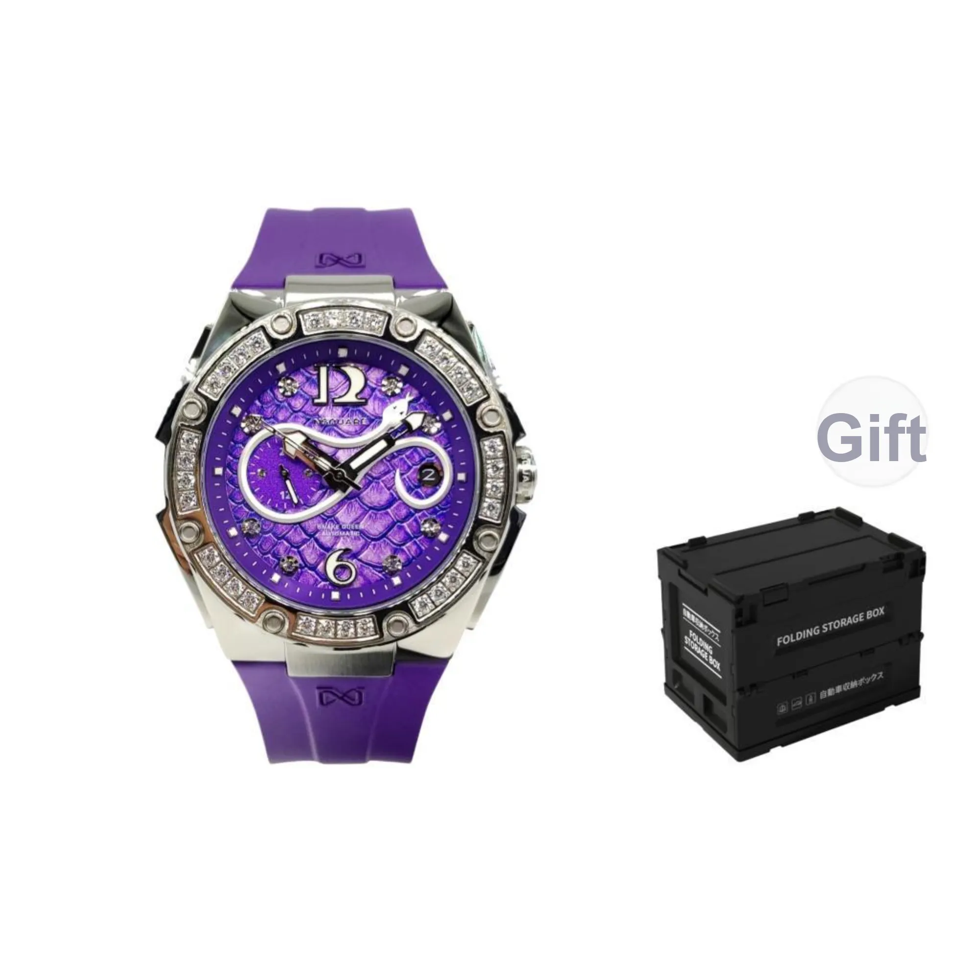 NSQUARE Queen Snake Collection Automatic Mechanical Movement Watch Women's Watch Purple Watch Dial