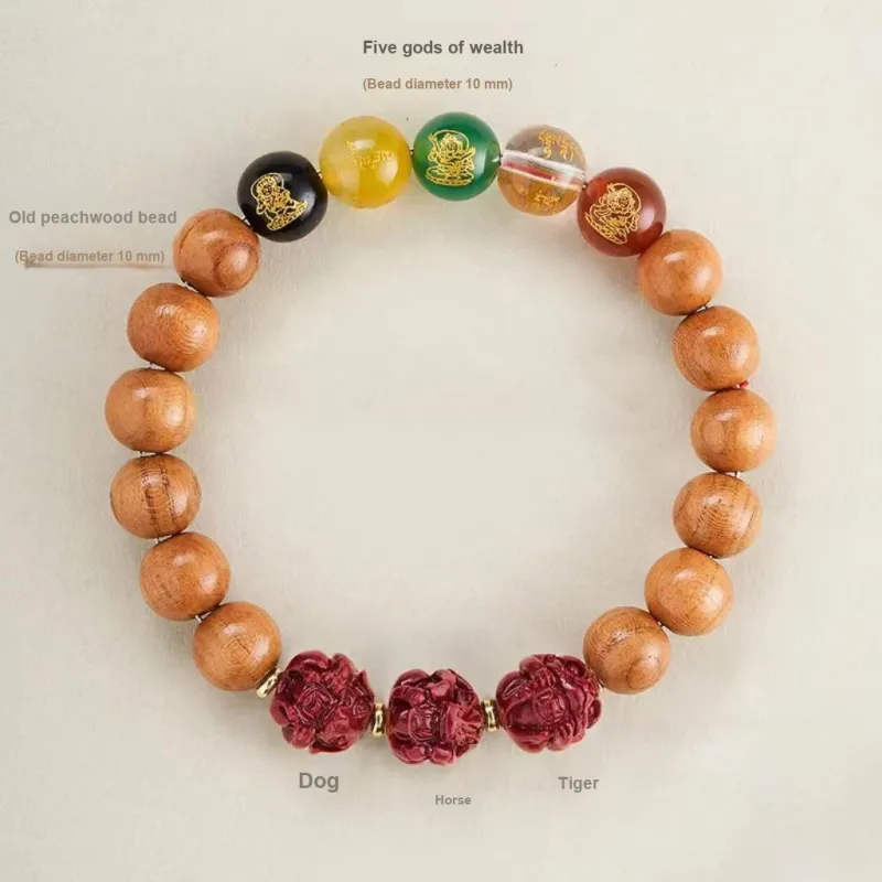 JIUHUASHAN Peachwood Bracelets Unisex-21