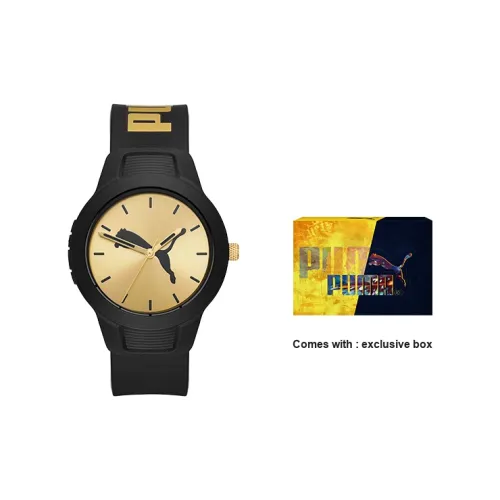 PUMA Женские часы Кварцевый механизм Силиконовый ремешок 36 мм Золотой циферблат