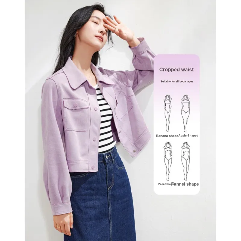 Like The Age Of Water Velvet feel Coat Straight Women's Purple-1