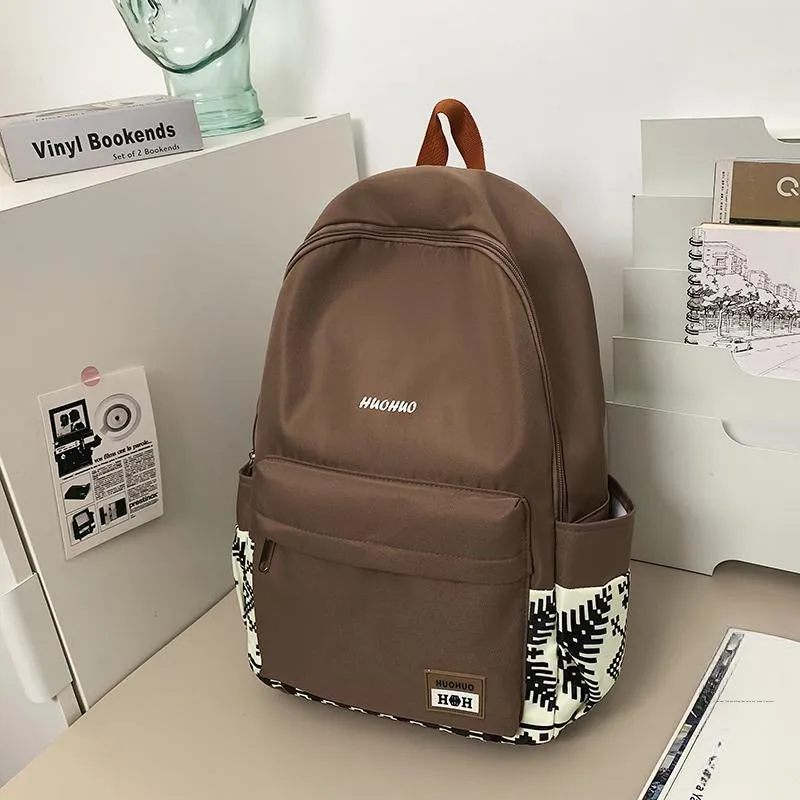 Yalu Nylon Backpack Unisex White/Gray/Black/Pink/Coffee/Green-28