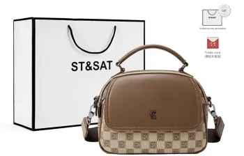 ST&SAT PVC With Synthetic Leather Shoulder Bag, Crossbody Bag, Handbag Regular Women's Brown