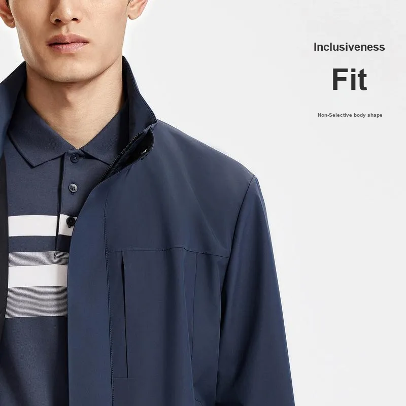 GOLDLION FW24 Jackets Coats Men's Blue Gray-4