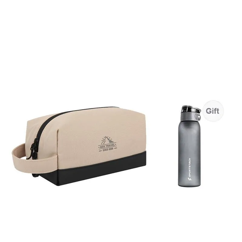 GOX Canvas Sports Single Layer Canvas Bag Toiletry Bag Unisex Ecru Khaki Gray Orange-36