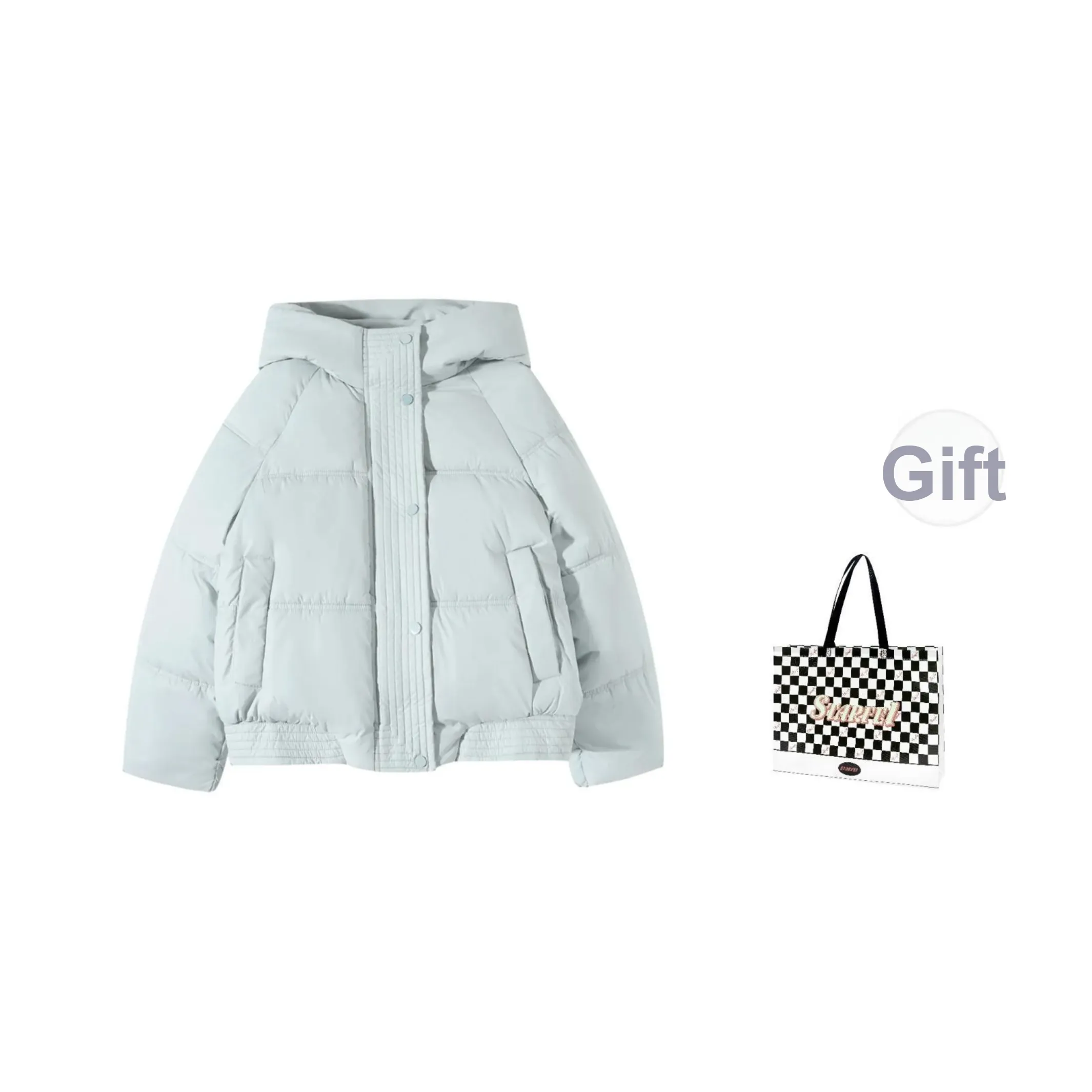 STARFEI Хлопковый пуховик женский светло-синий