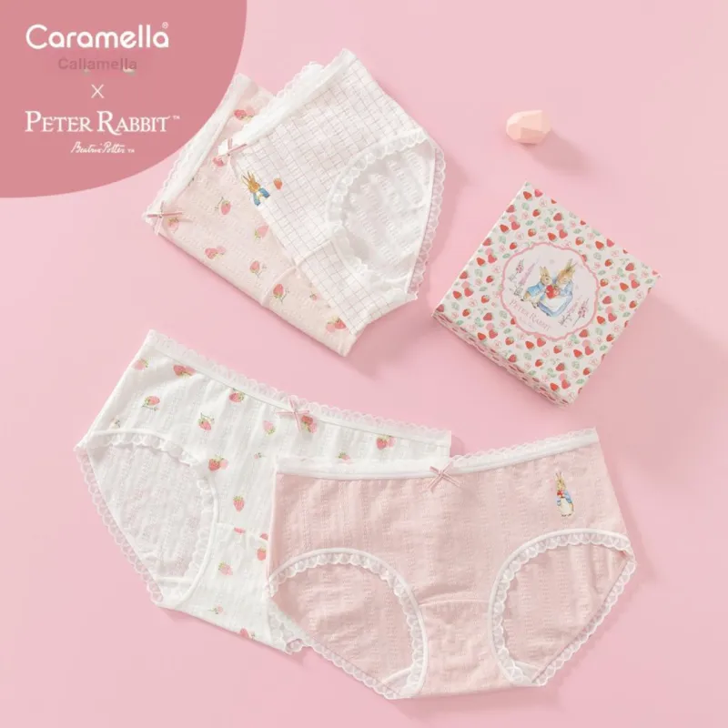 Caramella x Peter Rabbit/, Underwear Gift Box Women's 4 Pack Mixed Color-20
