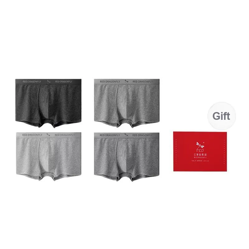 RED DRAGONFLY Cotton Panties Men's 4 Pack Gift Box Set-13