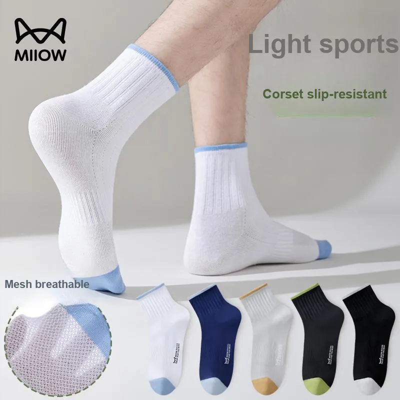 MIIOW Cool One Summer Series Mid Calf Socks Men's 5 Pack-2