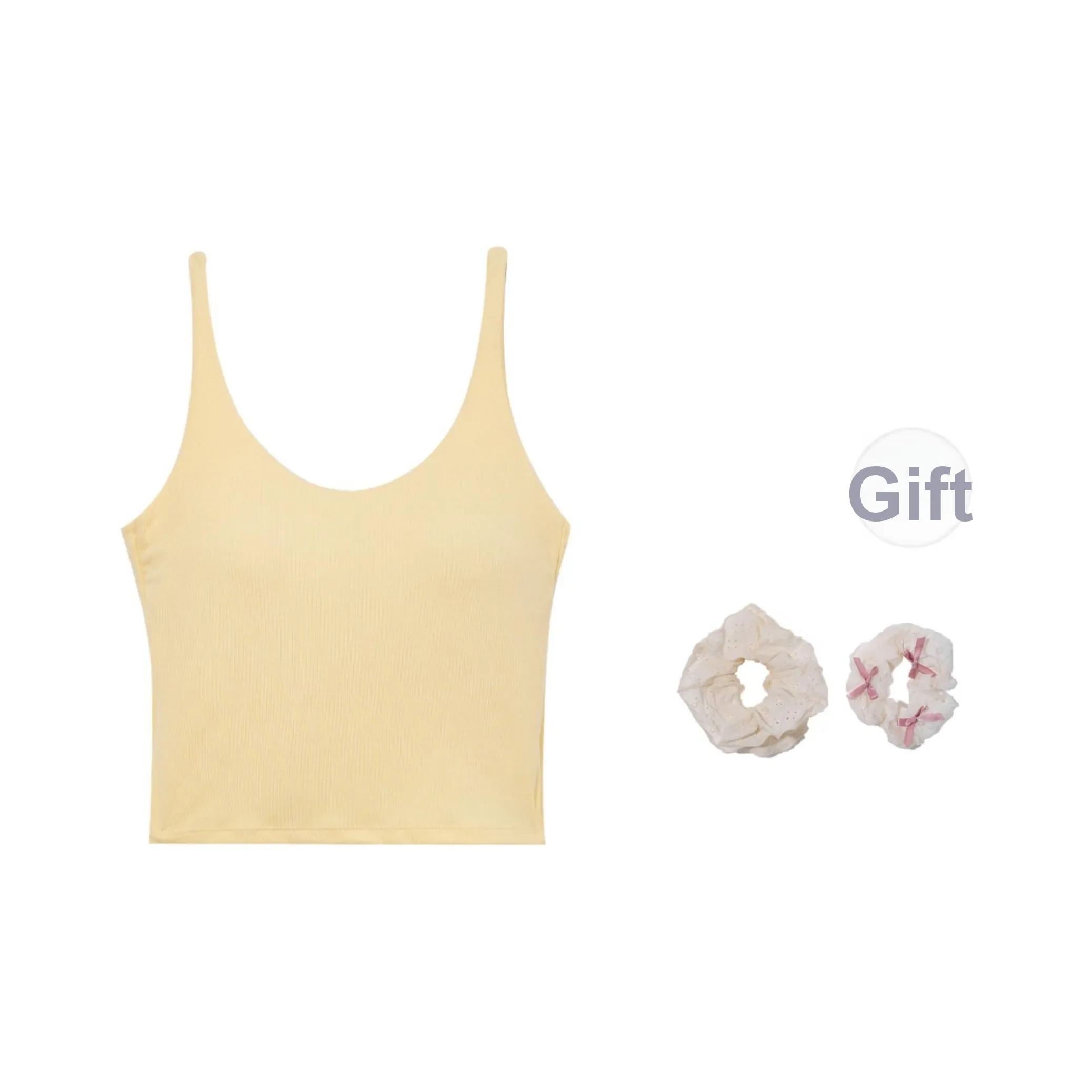 SUSANSAN Внутренняя одежда Желтая Майка Верхняя одежда Seaside Многослойность Маленький Топ Женские