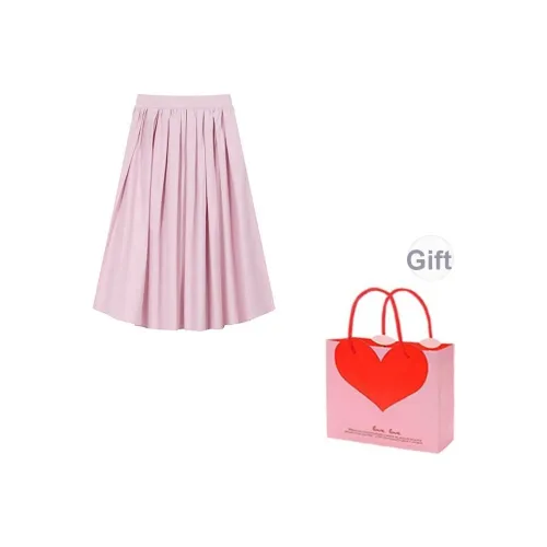 ZVJH Pink Женская Повседневная Длинная Юбка