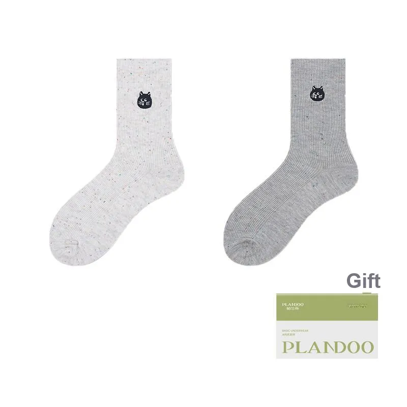 PLANDOO Mid Calf Socks Women's Shopping Bag Combo Set-7