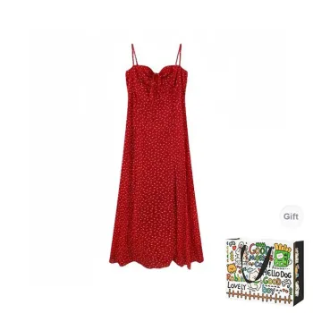ZVJH Slip Dresses Women's Red Shopping Bag