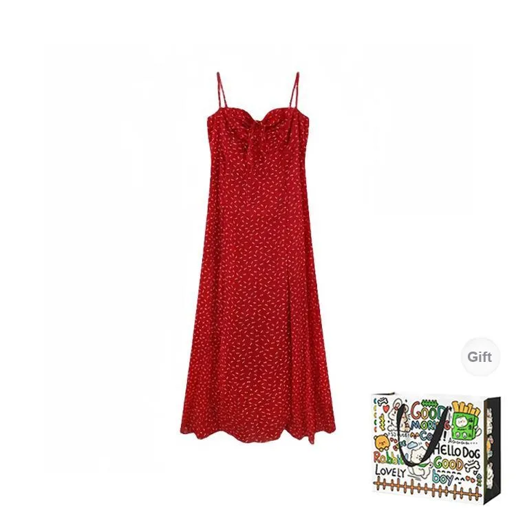 ZVJH Slip Dresses Women's Red Shopping Bag-0