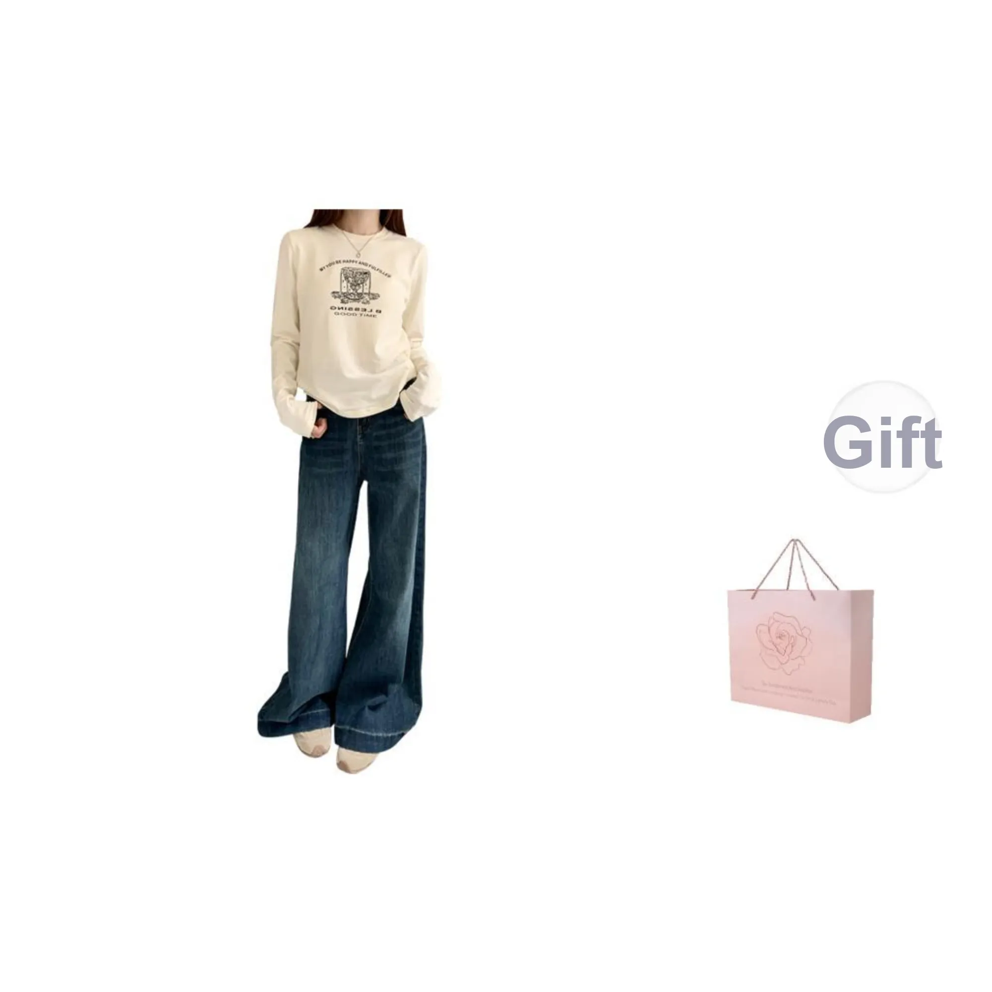 ZAZN Jeans Women's Blue Regular Shopping Bag Included
