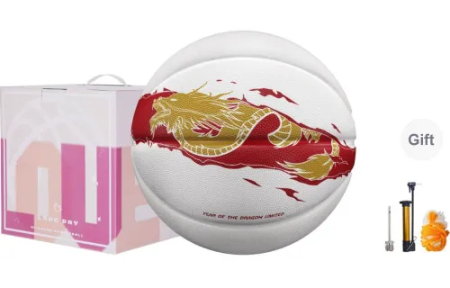 VEIDOORN Rubber Basketball White Red Gold Size 7 Ball Training