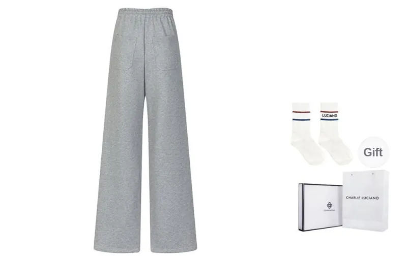 Charlie Luciano Casual Pants Unisex Combo Set Light Gray-4