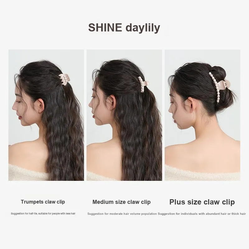 SHINE Pearl Pink Collection Acrylic, Crystal, Shell Pearl Hair Clips Women's-13