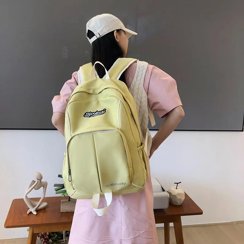KAKAXI Nylon Backpack Regular Women's Black/Dark Blue/Blue/Light Yellow-1
