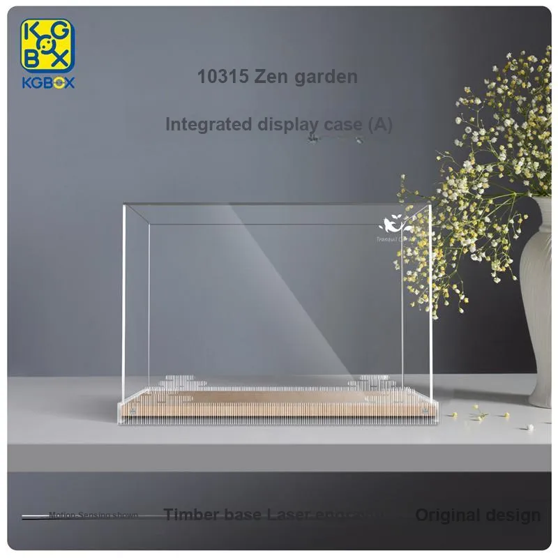 KGBOX For Building Block 10315 Zen Garden Acrylic Building Blocks Dust Cover Model Accessories-3