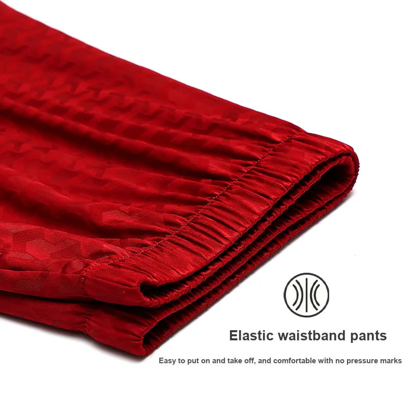 MADALLO Pajama Set Men's Elegant Deep Red-1