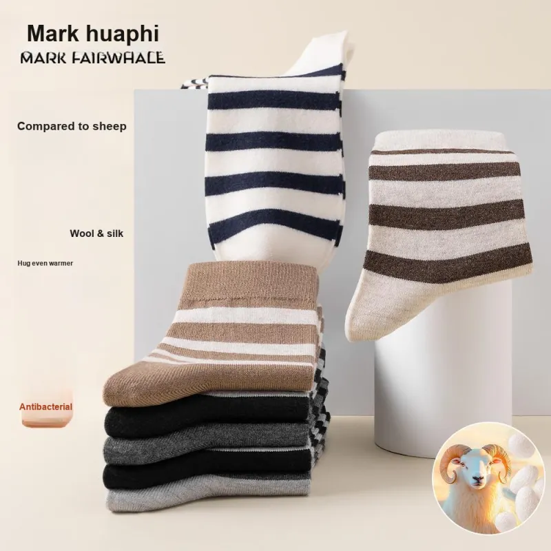 FAIRWHALE Mid Calf Socks Unisex 3 Pack-9