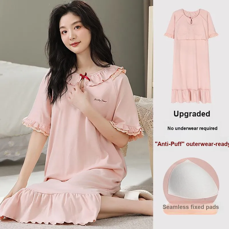 Lan Miao Nightgown Women's Pink-1