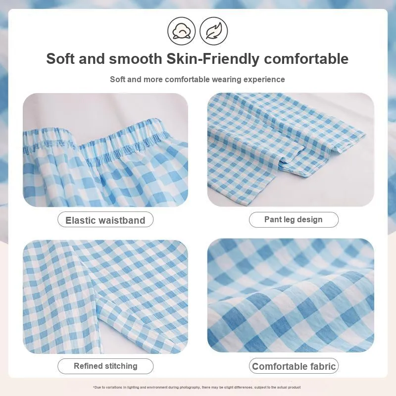 OUSHIBO Pajama Pants Women's Blue-2