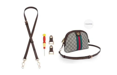 Lan Bao Fan Cow Leather Metal Crossbody Bag Strap Replacement Women's Brown