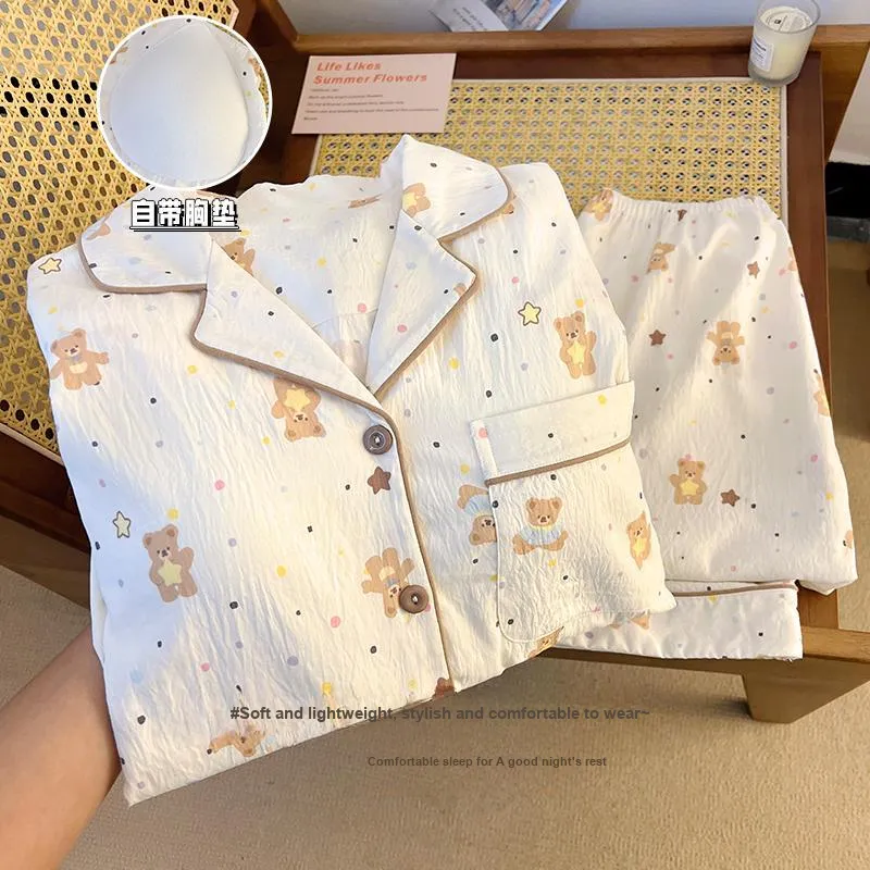 XIAFENYAN Pajama Set Women's Apricot-1