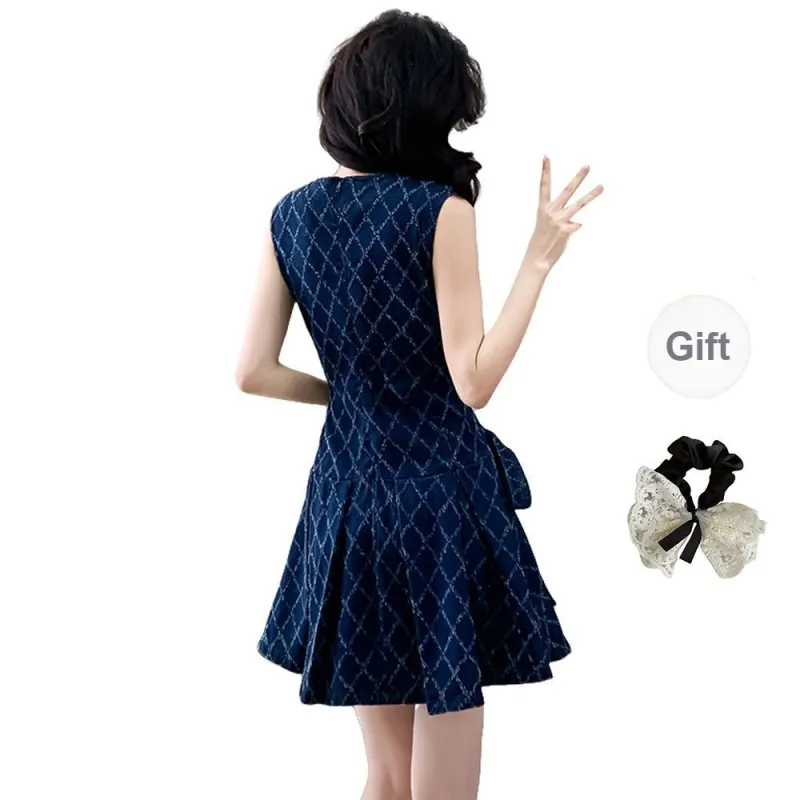 PAVEA Sleeveless Dress Women's Dark Blue-1