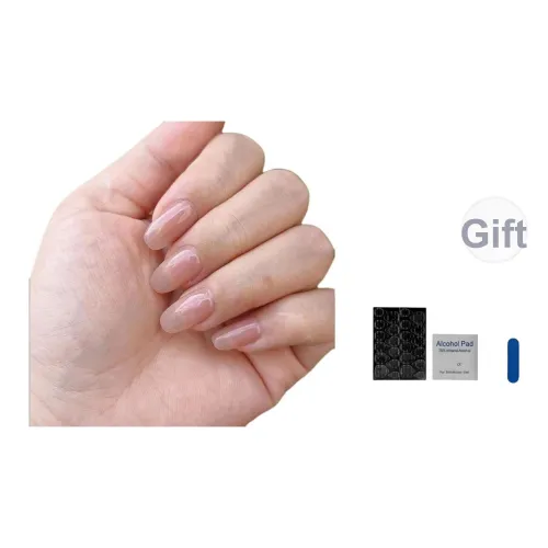 OUYUJI Ручной работы Готовый товар Съемный False Nail Короткий LADDER Овал Укороченный Кожа Однотонный Стиль Instagram