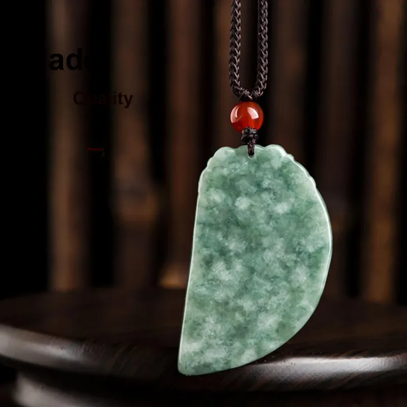Cuiya Golden Building Glutinous Jade Jadeite Necklaces Unisex-3