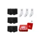 3 Pack Box Included (Underpants: Black, Black, Black)+(Socks: White, White, White)