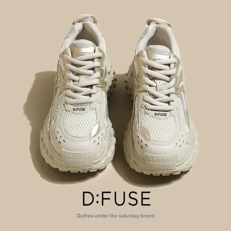 D:FUSE SCANDINAVIA Wear-Resistant Breathable Lightweight Height Increasing Low-Top Chunky Sneakers Women's-42