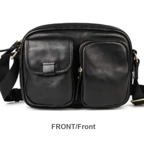 OUBOTE Сумка через плечо из коровьей кожи стандартная мужская черная