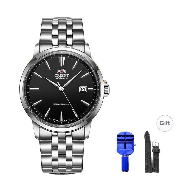 ORIENT Automatic Mechanical Movement Stainless Steel Strap Watch Men
s Watches Black Dial