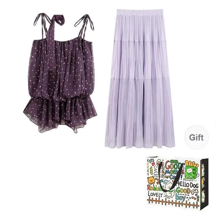 ZVJH Two Piece Skirt Sets Women's-1