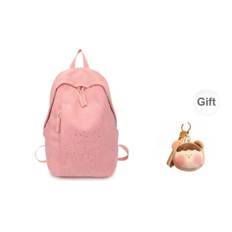 URBAN FOREST Corduroy Backpack Unisex Blue/Pink/Red/White/Black-6