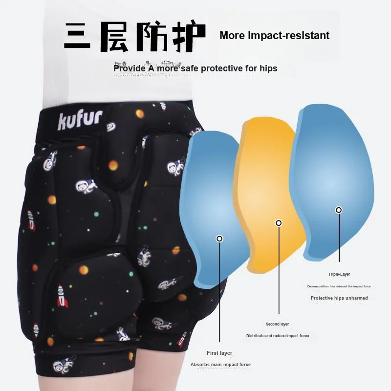 KUFUN Ski Protective Gears EVA+Lycra Butt Protector Pad Kids'-3