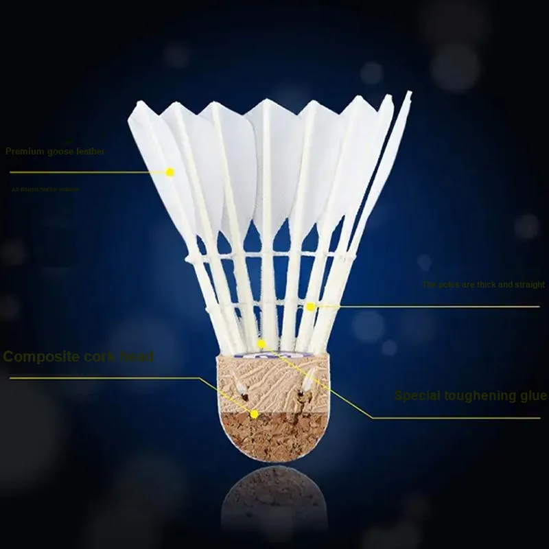 VICTOR Goose Feather Shuttlecock 12 Pack Goose Feather Humped Goose Feather Shuttlecocks-1