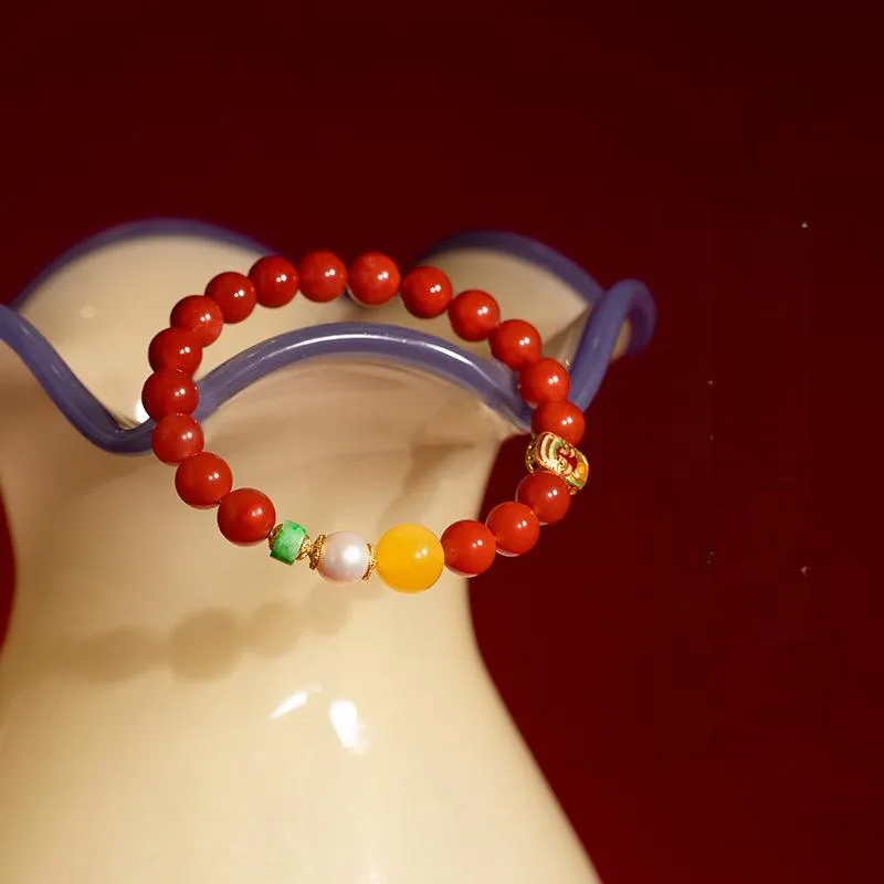 Long Fu Southern Red Agate Bracelets Women's-1