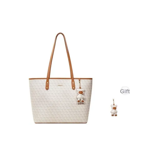 Teenmix PVC Тоут Сумка Сумка для покупок Сумка на плечо Большая женская Коричневый Серый Экрю