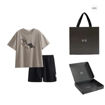Same Language Pajama Gift Box Women's Apricot Gray Damp Feather Black
