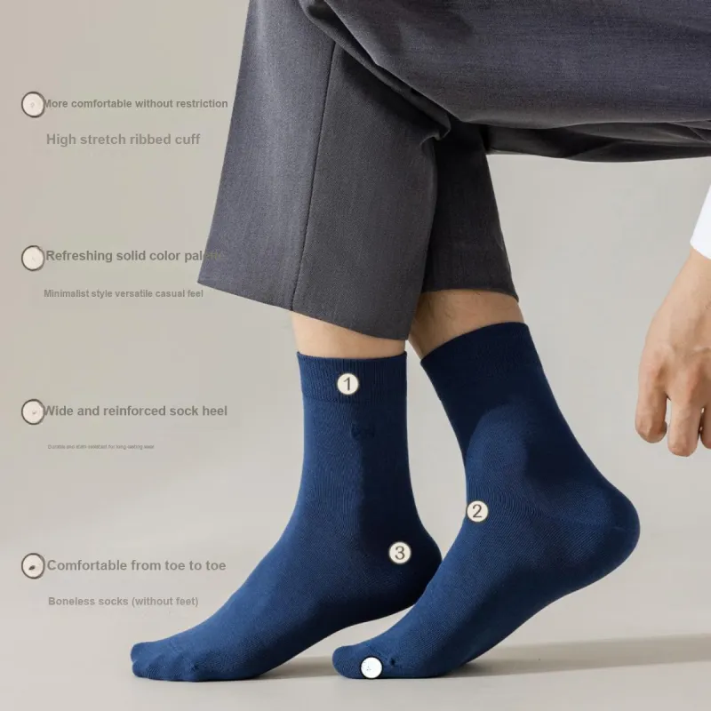 MIIOW Mid Calf Socks Men's 5 Pack-7