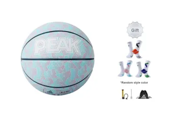 PEAK Colorful PU Basketball Light Blue Size 7 Training Unisex