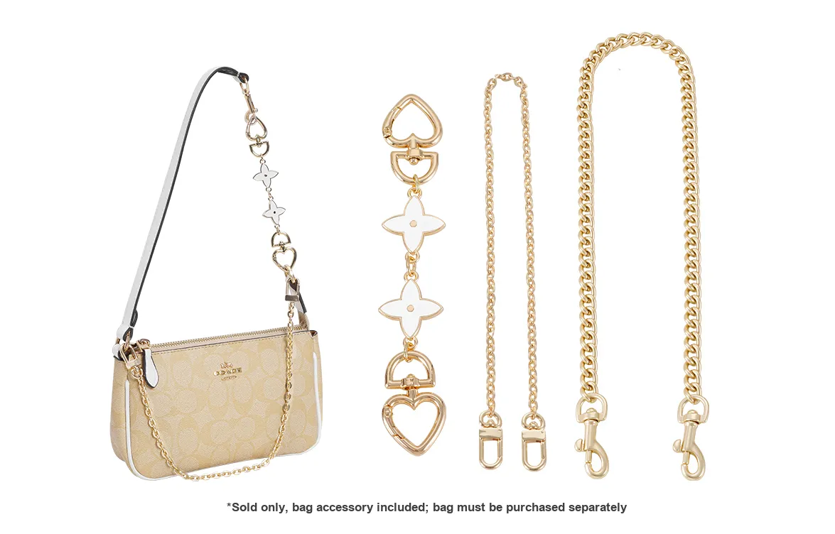 Lan Bao Fan Alloy Metal Bag Accessory Women's Gold Tone