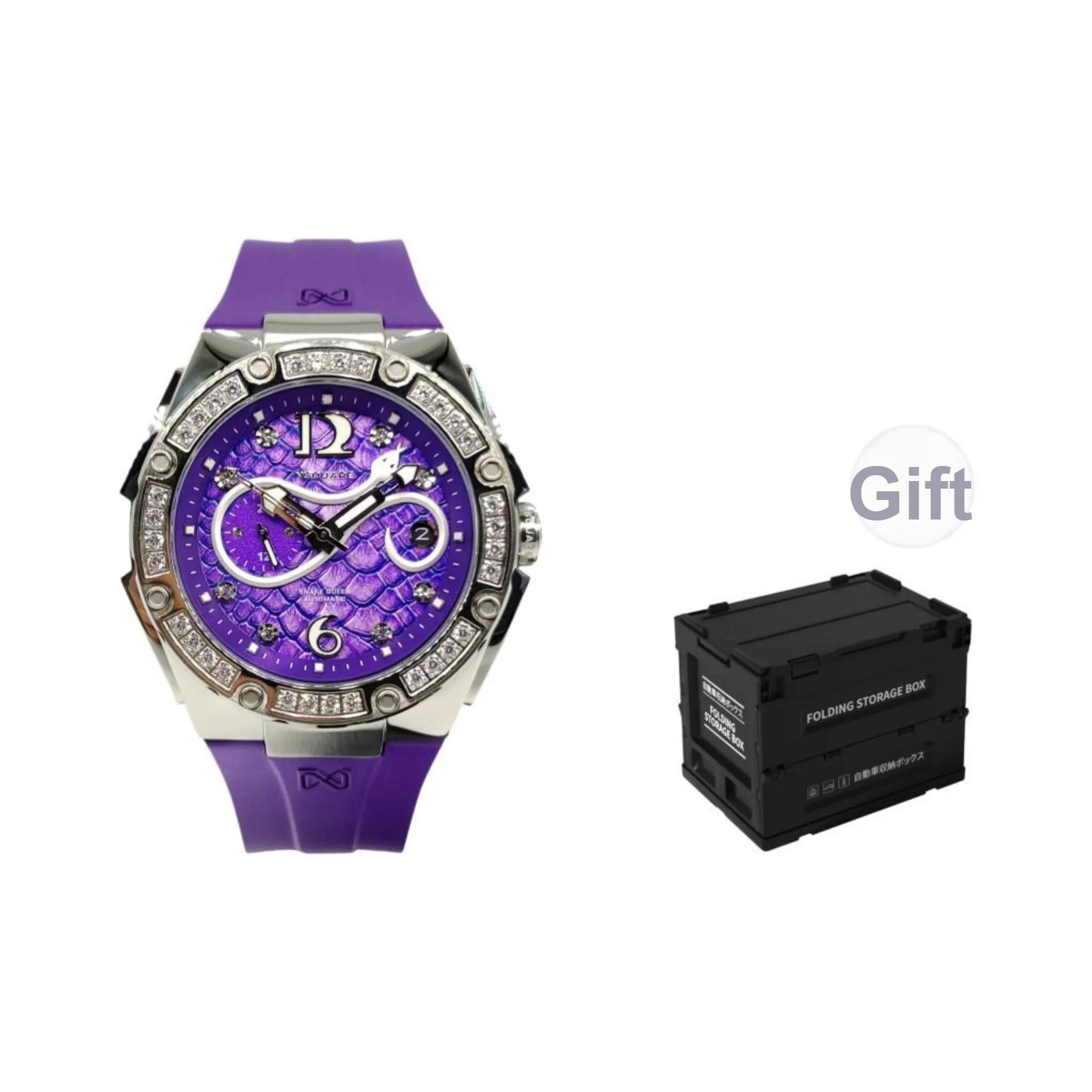 NSQUARE Queen Snake Collection Automatic Mechanical Movement Watch Women's Watch Purple Watch Dial