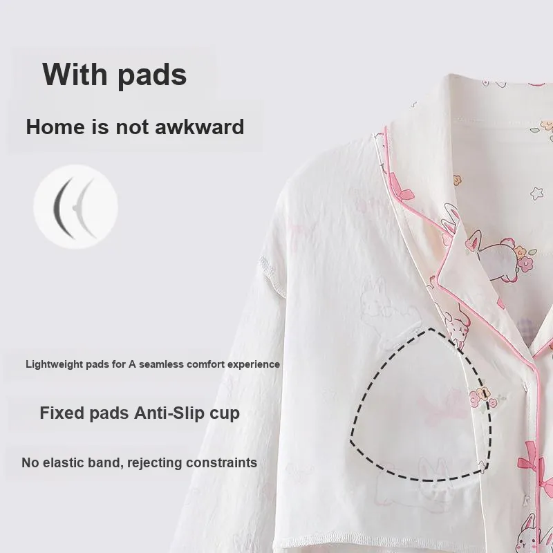 XIAFENYAN Pajama Set Women's Apricot-3