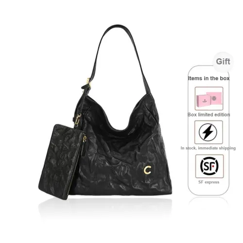 CASSILE Vegetable Tanned Sheepskin Shoulder Bag Regular Women's Truffle Black